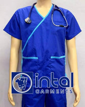 SCRUB SUIT Medical Doctor Nurse Uniform SS_13 Polycotton CARGO PANTS by INTAL GARMENTS Color Admiral Blue-Bleu De France