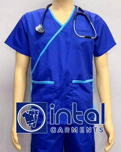 SCRUB SUIT Medical Doctor Nurse Uniform SS_13 Polycotton JOGGER PANTS by INTAL GARMENTS Color Admiral Blue-Bleu De France