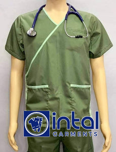 SCRUB SUIT Medical Doctor Nurse Uniform SS_13 Polycotton JOGGER PANTS by INTAL GARMENTS Color Army Green-Sage Green
