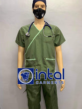 SCRUB SUIT Medical Doctor Nurse Uniform SS_13 Polycotton CARGO PANTS by INTAL GARMENTS Color Army Green-Fern Green