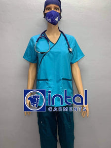 SCRUB SUIT Medical Doctor Nurse Uniform SS_13 Polycotton JOGGER PANTS by INTAL GARMENTS Color Aqua Blue-Teal Blue