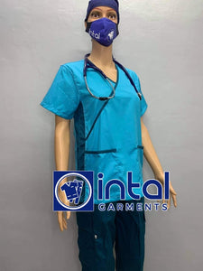 SCRUB SUIT Medical Doctor Nurse Uniform SS_13 Polycotton JOGGER PANTS by INTAL GARMENTS Color Aqua Blue-Teal Blue