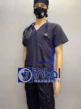 SCRUB SUIT Medical Doctor Nurse Uniform SS_13 Polycotton CARGO PANTS by INTAL GARMENTS Color Midnight Blue-Admiral Blue