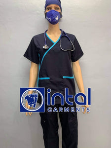 SCRUB SUIT Medical Doctor Nurse Uniform SS_13 Polycotton CARGO PANTS by INTAL GARMENTS Color Midnight Blue-Bleu De France