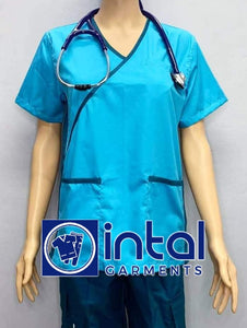 SCRUB SUIT Medical Doctor Nurse Uniform SS13 JOGGER 4-Pocket Pants High quality made Polycotton Fabric by Intal Garments Color Aqua Blue Teal Blue