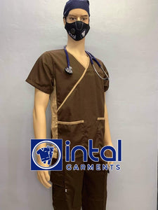 SCRUBSUIT Medical Doctor Nurse Uniform SS13 JOGGER 4-Pocket Pants High quality made Polycotton Fabric by Intal Garments Color Brown Khaki