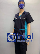 SCRUBSUIT Medical Doctor Nurse Uniform SS13 JOGGER 4-Pocket Pants High quality made Polycotton Fabric by Intal Garments Color Midnight Blue Bleu de France