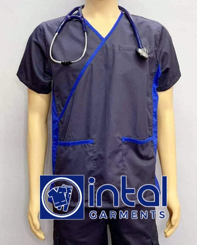 INTAL SCRUBSUIT 13 CARGO 6-Pocket Pants Premium Quality Mock Wrap Unisex Scrubs Color Midnight Blue Admiral Blue