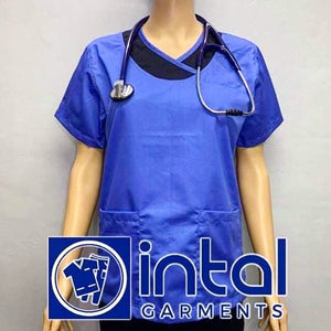 SCRUB SUIT High Quality SS_14 Polycotton JOGGER PANTS by INTAL GARMENTS Color Azure Blue-Midnight Blue