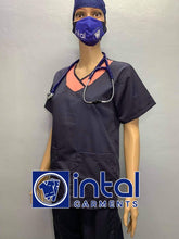 SCRUB SUIT High Quality SS_14 Polycotton by INTAL GARMENTS Color Charcoal Grey - Peach