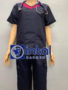 SCRUB SUIT High Quality SS_14 Polycotton JOGGER PANTS by INTAL GARMENTS Color Midnight Blue-Fuchsia