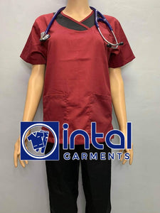 SCRUB SUIT High Quality SS_14 Polycotton JOGGER PANTS by INTAL GARMENTS Color Maroon-Black