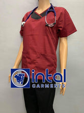 SCRUB SUIT High Quality SS_14 Polycotton by INTAL GARMENTS Color Maroon - Black