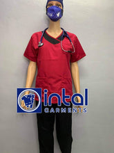 SCRUB SUIT High Quality SS_14 Polycotton JOGGER PANTS by INTAL GARMENTS Color Red-Black