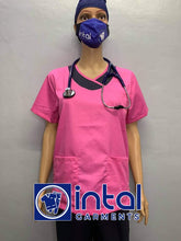 SCRUB SUIT High Quality SS_14 Polycotton JOGGER PANTS by INTAL GARMENTS Color Rose Pink-Midnight Blue