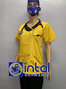SCRUB SUIT High Quality SS_14 Polycotton JOGGER PANTS by INTAL GARMENTS Color Yellow-Black