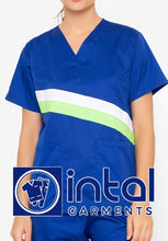 SCRUB SUITS High Quality SS_15A Polycotton by INTAL GARMENTS Color Admiral Blue - Kelly Green - White