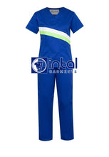 SCRUB SUITS High Quality SS_15A Polycotton by INTAL GARMENTS Color Admiral Blue - Kelly Green - White