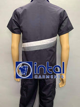 SCRUB SUIT High Quality SS_15B Polycotton JOGGER PANTS by INTAL GARMENTS Color Charcoal Grey-Light Grey-White