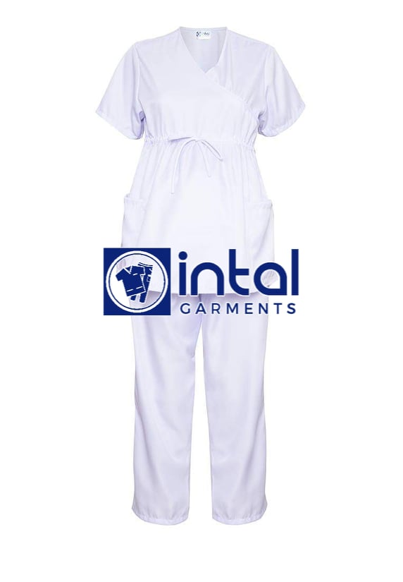 INTAL SCRUBSUIT 018A MATERNITY PREMIUM QUALITY Mock Wrap Peach