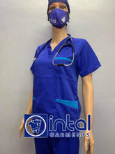 SCRUB SUIT Medical Doctor Nurse Uniform SS01B Polycotton JOGGER PANTS by INTAL GARMENTS Color Admiral Blue - Aqua Blue