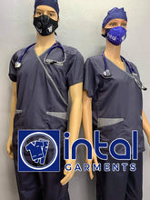 SCRUB SUIT Medical Doctor Nurse Uniform SS08B Polycotton JOGGER PANTS by INTAL GARMENTS Color Charcoal Grey - Light Grey