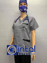 SCRUB SUIT Medical Doctor Nurse Uniform SS01B Polycotton JOGGER PANTS by INTAL GARMENTS Color Light Grey - Black Pants