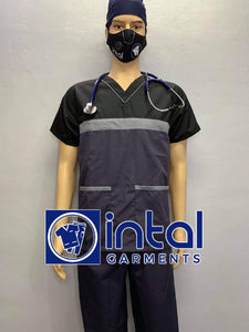 SCRUB SUIT Medical Doctor Nurse Uniform SS03B Polycotton JOGGER PANTS by INTAL GARMENTS Color Charcoal Grey - Light Grey - Black