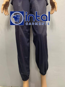 SCRUB SUIT Medical Doctor Nurse Uniform SS03B Polycotton JOGGER PANTS by INTAL GARMENTS Color Charcoal Grey - White - Light Grey