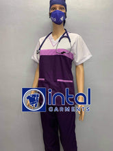 SCRUB SUIT Medical Doctor Nurse Uniform SS03B Polycotton JOGGER PANTS by INTAL GARMENTS Color Violet - Lilac - White