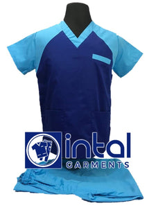 SCRUB SUIT High Quality SS_05 Polycotton by INTAL GARMENTS Color Admiral Blue - Bleu De France Pants