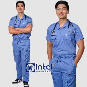 INTAL SCRUBSUIT 057 ALTA MAABILIDAD Sports Collar Coverall Style Quality Cargo 6-Pockets Belt Loop Unisex Quality Scrubs