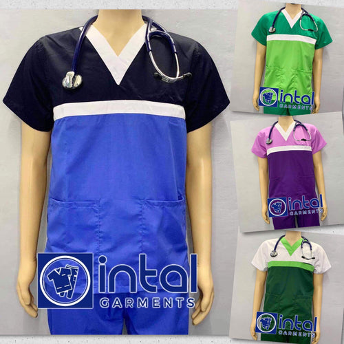 INTAL SCRUBSUIT 03 HIGH QUALITY Classic V-Neck Regular 4 Pocket Pants Unisex Scrubs